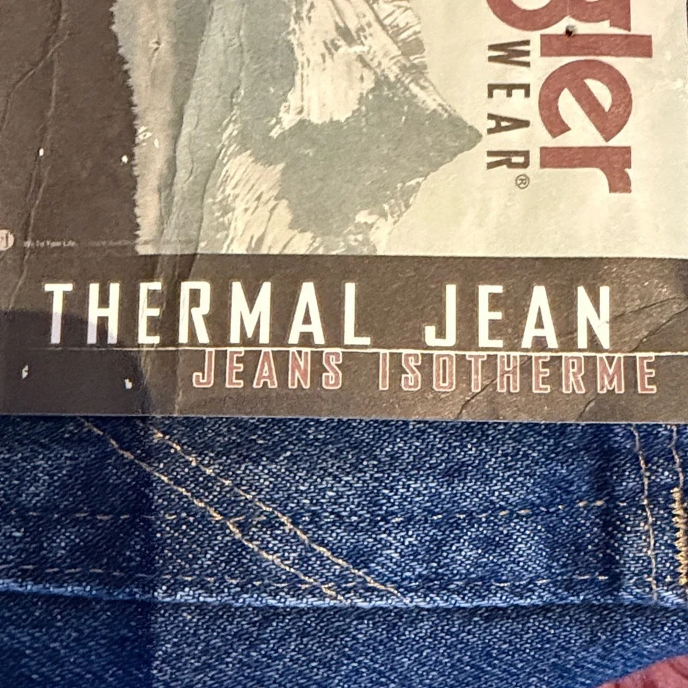 NWT Wrangler Men's Rugged Wear Relaxed Fit Thermal Jeans blue fleece lined 36x36